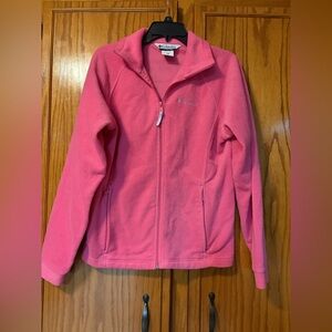 Columbia Girl pink fleece jacket size 18/20